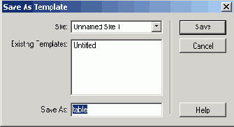 Диалоговое окно Save As Template