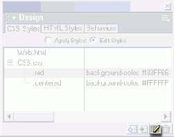 Кнопка Edit Style Sheet панели CSS Styles
