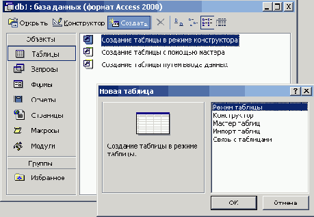 �������� ��� ������ � Microsoft Access