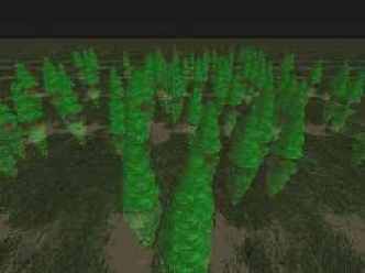 оттекстурировать ели текстурами moss.jpg и wood.jpg (10 мин)