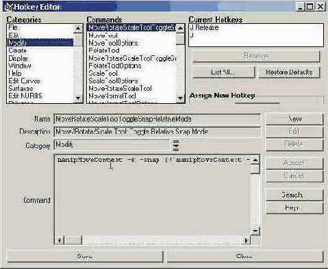 ����� ������, ��������������� ����������� ���� � ���� ������� Hotkey Editor