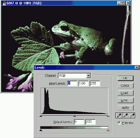����������� ������ � ����� � ������� ����� Input Levels