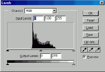 ������ ����������� ����� ����������� ������ ������ � ������ Output Levels