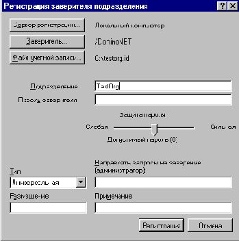 Создание ID сертификатора для Орг единицы