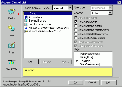 ������ ���������� �������� � ���� (ACL)