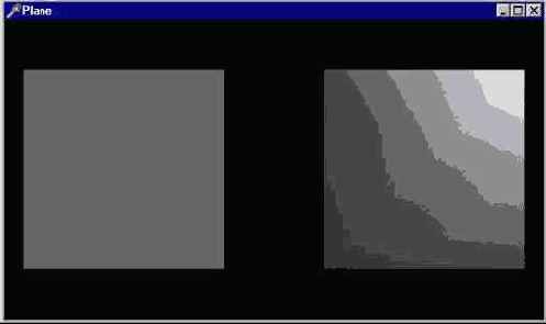 Для прямоугольника, расположенного слева, источник света находится в бесконечности