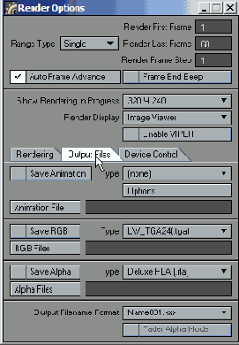 �� ������� Ouyput Files ����������� ��������� ���������� ������ � ��� ������� � ��������� ���������