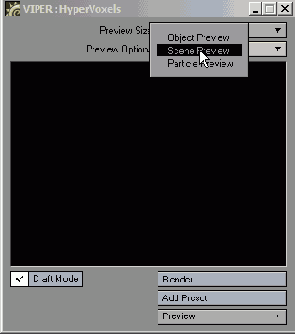 � ���� Viper �� ����������� ���� Preview Options �������� ����� Scene Preview