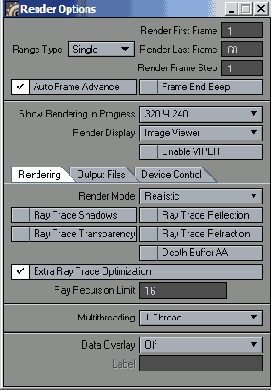 �������� ����� Render Options