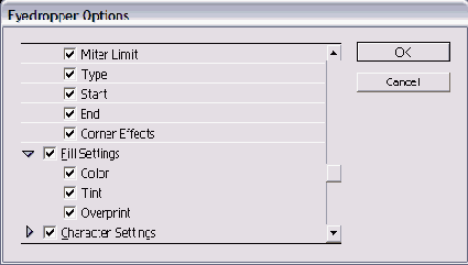 ���������� ���� Eyedropper Options
