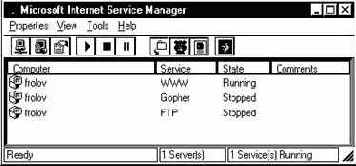Администрирование сервера Microsoft Peer Web Services