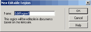 Диалоговое окно New Editable Region