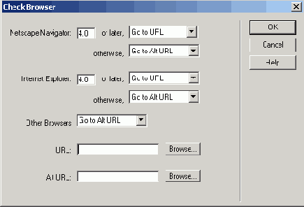Диалоговое окно Check Browser