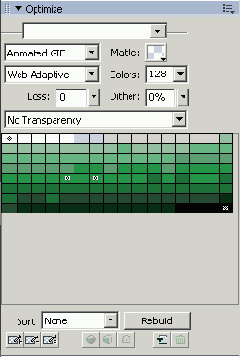 Диалоговое окно Optimize