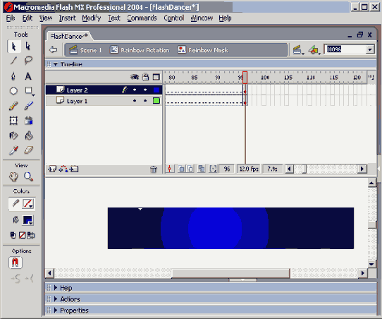 Градиенты в слоях настроены так что они двигаются синхронно