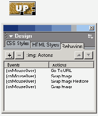Панель Behaviors