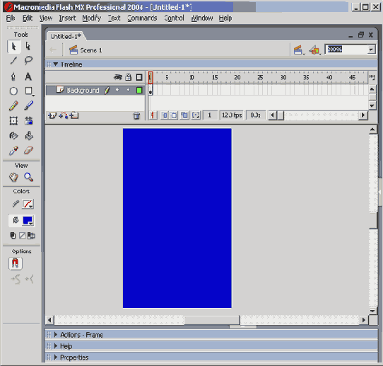 Сцена установлена Размеры сцены