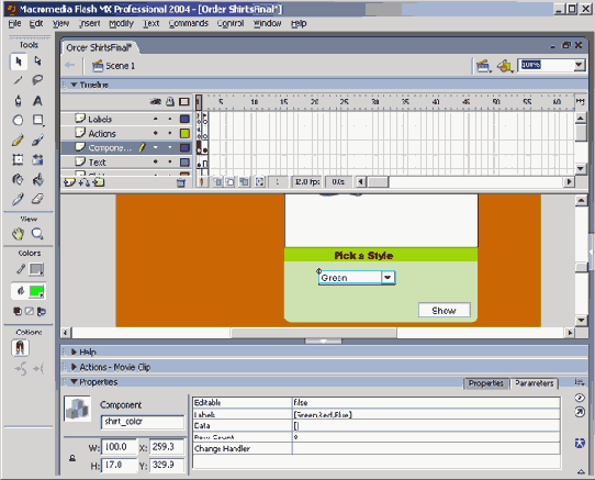 Создание свойств меню Указав значение