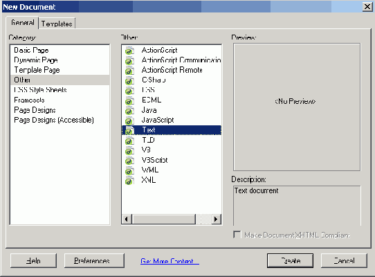 Создание текстового документа