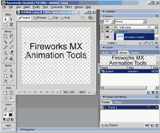 В Fireworks MX есть немало инструментов