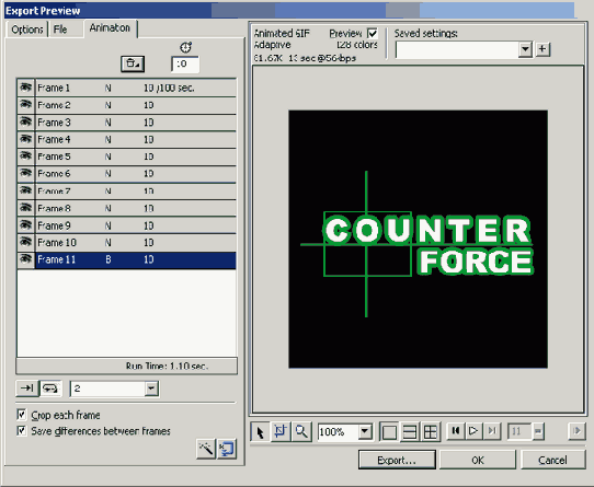 В этом диалоговом окне можно экспортировать