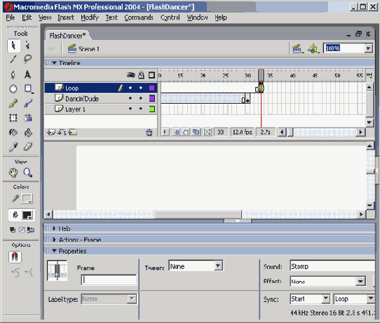 Звук импортирован Его свойства