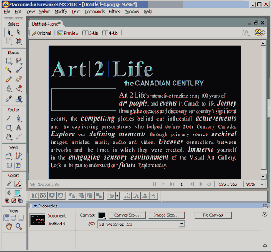 ����� �������������� �� FreeHand, ������������ � ������ � ������������� � Fireworks MX
