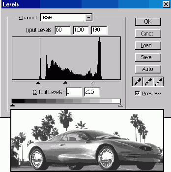 Диалоговое окно Levels