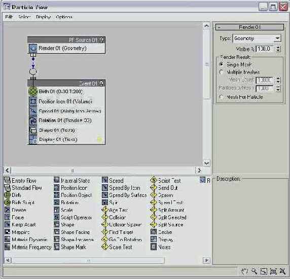 ������ � ������� Particle Flow