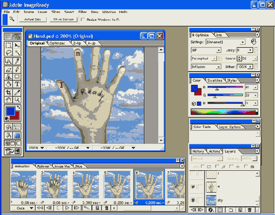 ������������� �������� � ���� ImageReady