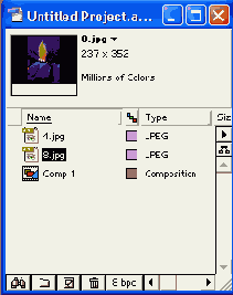 ����� ��������� � ���� Project