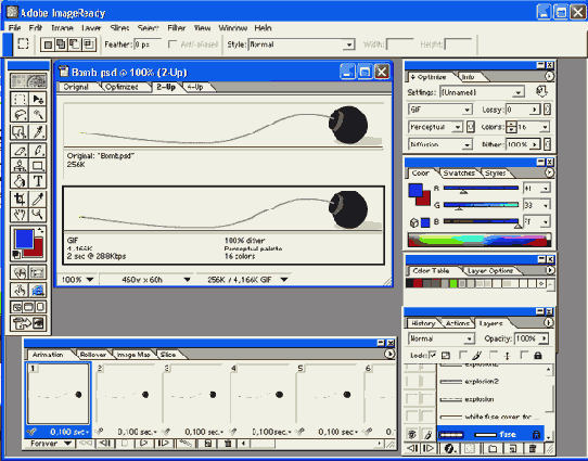 ����� ������� � ���� Adobe ImageReady