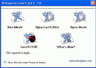 ���� Startup ��� ������� Corel R A V E