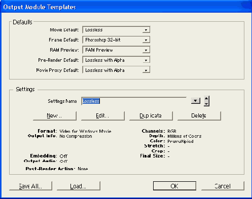 ������� ���������� � ���� Output Module Templates