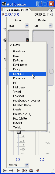 Назначение аудиоэффекта звуковому треку