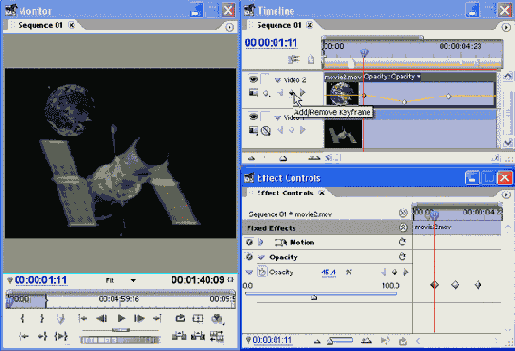 Установки прозрачности видеоклипа