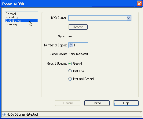 раскрывающийся список выбора режима чересстрочной