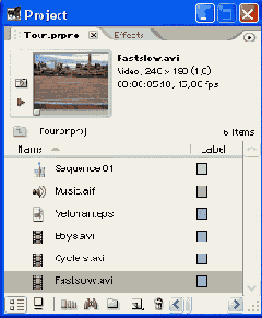 Импорт клипов в проект