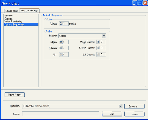 Установки фильма по умолчанию