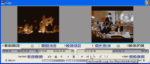 Монтаж со сдвигом в режиме тримминга