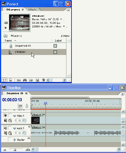 Действия с клипами