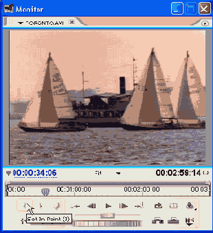 Выделение рабочего фрагмента клипа