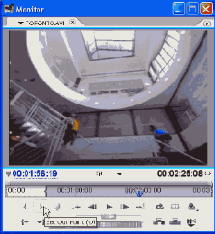 Выделение рабочего фрагмента клипа