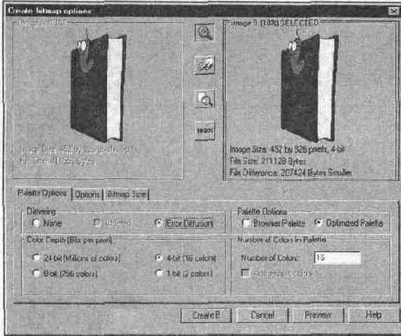 ���������� ���� Create bitmap options