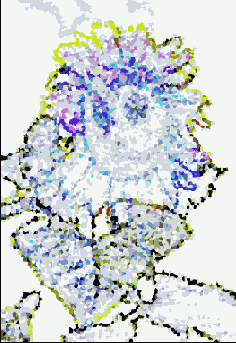 �������� ������� Filter > Pixelate (�������������) > Crystallize