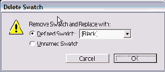 ���������� ���� Delete Swatch ������������� ��� ���������� ������� ���������� �� ���������
