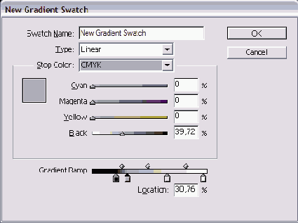 ����������� ���������� ���� New Gradient Swatch ����� ������ �������� �� ��������� ������