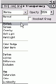���� Blend Modes ��������� �������� �������������� ����� ���������