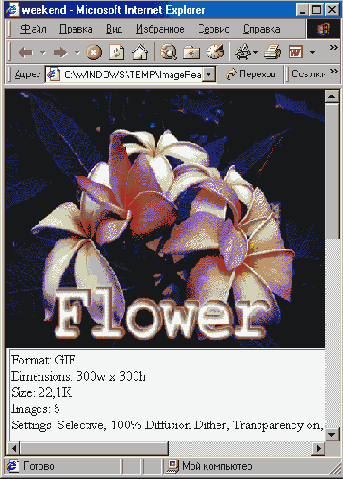 Предварительный просмотр оптимизированного изображения в браузере