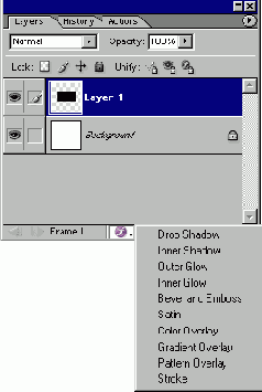 Применение эффектов слоя в программе ImageReady